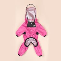新款宠物用品透明雨衣中型小型犬雨衣狗狗雨衣雨披四脚防水全包 紫红 xs 2--3斤