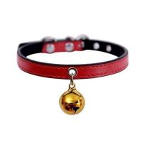 宠物狗狗铃铛项圈 猫咪项圈铃铛项链饰品小型犬泰迪狗狗项圈 金铃铛-红皮带 S(0-5斤)