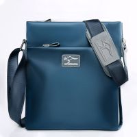 新款男士斜挎包韩版潮流牛津单肩包休闲百搭手机包大容量商务背包 蓝色(小号)