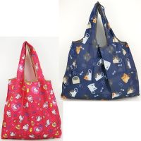 2件装加厚超市购物袋单肩便携妈咪买菜包防水折叠收纳环保袋手提 特价花色 2个中号