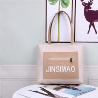 手提单肩大包包2020新款潮托特包大学生上课包洋气大容量时尚女包 卡其不带挂件