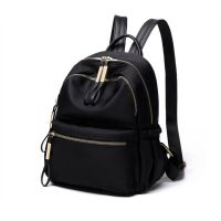 卡帝乐鳄鱼2021新款明星同款牛津布双肩包女时尚百搭防水背包书包 黑色小号