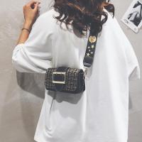 小ck女包包女2021新款潮韩版呢子洋气小方包时尚百搭宽带斜挎单肩 黑色