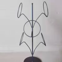 铁艺帽子架帽架帽托 帽子展示架 帽子架帽托落地收纳架 黑色5个圈