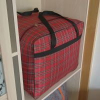 学生搬家袋 加厚防水棉被打包袋 学校寝具包方形行李袋防尘收纳袋 红色方格 160升/63*53*48cm