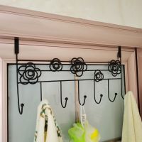 1件装/2件装/3件装 门后挂钩免钉挂衣服衣架无痕挂衣钩创意挂钩架 黑色 1件装七钩 [加粗款]