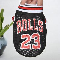 薄款球衣 泰迪比熊博美吉娃娃幼犬猫咪夏装透气背心小型犬狗衣服 黑色 XS(建议2-3斤)