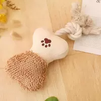 宠物玩具长脖子恐龙狗骨头耐咬磨牙泰迪BB叫发声小狗娱乐神器用品 30厘米毛绳子骨头