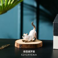 仿真可爱猫咪摆件儿童塑胶玩具波斯猫野猫无毛猫树脂静态饰品礼物 1568-泰国暹罗猫