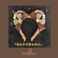 织叔原创呲甜熊耳兔耳猫耳蓝粉发箍洛丽塔古风jk 爆款棕色熊耳