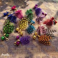 奇特杂货店 逗猫棒替换头 小飞蛾 小飞虫皮绳羽毛铃铛 贝壳替换头 玫红色 小飞虫替换头-3个随机