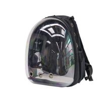 扩展加大肥猫包太空舱透明包大号宠物背包猫咪旅游包双肩背包狗包 特价黑色透明 十三斤内猫咪十斤内狗狗