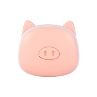 多功能掌上暖手宝学生便携式随身电热饼电暖宝带镜子灯光USB充电 1001Z小猪电热饼