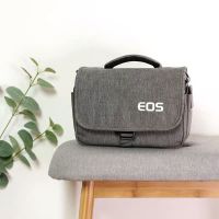佳能尼康索尼相机包便携防水多功能单反照相机包背包单肩包斜跨包 深灰色 小号