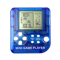 俄罗斯方块迷你怀旧小游戏机钥匙扣创意解压玩具吃鸡装背包挂饰 单个游戏机[随机颜色]