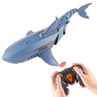 儿童鲨鱼玩具遥控充电巨齿鲨电动摇摆仿真模型会动的鱼可下水游泳 蓝色鲨鱼