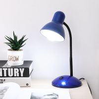 LED护眼工作台灯 书房阅读灯学生书桌写作业护眼灯卧室床头小台灯 蓝色 无灯泡(自己回去安装)