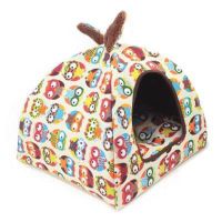 秋冬保暖猫窝蒙古窝博美小型犬帐篷窝四季可用可拆洗宠物窝猫用 猫头鹰小号(适合3斤内)送毛毯一块