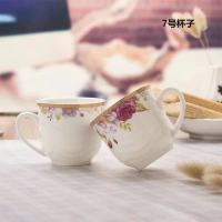 高档陶瓷冷水壶套装欧式家用水具套装简约热水壶果汁壶花茶壶茶杯 春暖花香 六个杯