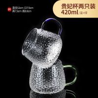 冷水壶玻璃耐热高温家用凉白开水杯茶壶套装扎壶大容量锤纹凉水壶 贵妃杯两只装