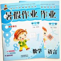 新世纪学前班暑假作业幼儿园大班暑假作业本幼小衔接语文数学练习 中班2本[语言+数学]