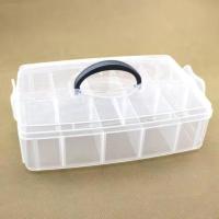 塑料透明手提有盖分格乐高大号整理箱积木袜子首饰品桌面收纳盒子 大号一层透明