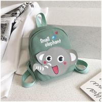 卡通可爱双肩包女萌少女新款ins原宿学生帆布迷你包儿童包小背包 迷你小象+绿色