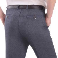 中老年男裤春秋款男装中年男士休闲裤宽松西裤直筒春夏款爸爸长裤 灰色 夏薄款 29码(2尺2腰)
