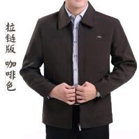 春季中年上衣薄款休闲外套中老年人男士夹克衫爸爸装大码上衣男装 拉链版 / 咖啡色 165 / M