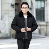 中老年棉衣男中长款加绒加厚活里棉服可拆卸内胆老年人男装爸爸装 短款扣子款 170/88A 合适100斤以内