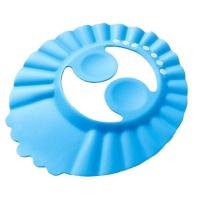 儿童洗头帽神器加大加厚护耳可调节宝宝婴儿防水洗发帽浴帽搓澡 EVA泡沫材质蓝色洗头帽[带护耳]