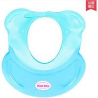 [宝宝洗澡必备神器]思宝瑞加厚宝宝洗头帽儿童洗发帽防水护耳神器硅胶婴儿洗澡浴帽可调节 纯净蓝