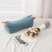 荞壳枕头一对水洗棉老虎枕荞麦壳填充拼色护颈枕可拆洗含枕芯助眠 翠蓝红格 枕套+内胆套(单只不含填充物)