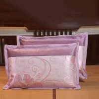 夏日必备冰丝双面枕套单面藤枕套成人学生宿舍大号枕头套 粉色嫣然冰丝枕套一对 冰丝双面枕套49x75cm