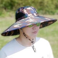 带风扇帽子男士太阳能充电防晒遮阳制冷多功能迷彩渔夫大檐工地帽 半网迷彩大檐帽[单独帽子]军色