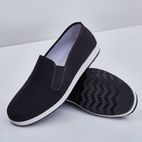 老北京布鞋男生透气防臭防滑耐磨工作鞋新款春夏季 黑色耐磨底 35码两双