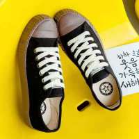 2021春夏季新款男女帆布鞋女百搭透气鞋子潮流学生情侣平底布鞋 黑棕*[胶鞋]* 35女款