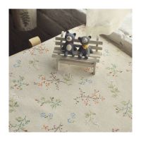 复古米色碎花桌布ins风野餐布文艺拍照背景布棉麻日式宿舍茶几布 小草花桌布 40*60cm