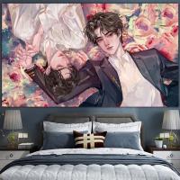 王一博周边墙布博君一肖镜花水月挂布背景布宿舍床帘卧室装饰竖版 镜花水月 高38cm*横65cm[收藏送3M黏