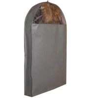 透气貂皮大衣皮草防尘罩衣服防尘罩挂衣袋衣物防尘袋不压毛大衣罩 灰色大窗口 立体 90*60*10 cm 立体