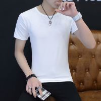 夏季宽松亚麻短袖T恤男圆领潮流体恤衫薄半截袖棉麻刺绣麻布上衣 T06白色 M