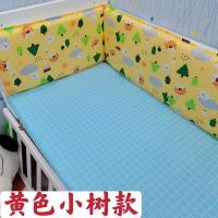 婴儿床拼接床床围3D透气防撞围栏宝宝四季通用含棉挡布套件可拆洗 黄小树(含棉芯)升级3D款 56*30cm(单片价)