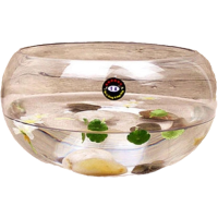 水培玻璃花瓶透明大号水仙盆碗莲盆睡莲花盆乌龟鱼缸水养植物器皿 小号口10肚15高6cm