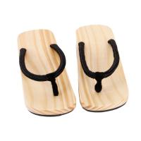 新款新款日式木屐中国风木板拖鞋木拖男女平板木头底人字拖鞋夹脚 松木人字纯黑带 39适合38-39码