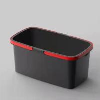 长方形拖把桶家用加厚拖地桶洗拖把桶胶棉拖把桶长塑料桶挤水桶 [加厚款]黑色带滑轮
