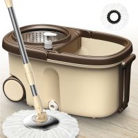 南方生活大号带轮旋转拖把桶免手洗甩脱水家用拖布墩布懒人一拖净 高配[共一个拖头]