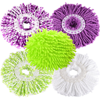 不锈钢手压拖把杆旋转拖把杆拖把配件通用拖把杆16CM内径拖把盘 无杆+专用拖把头五个装