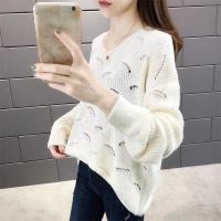 2021早秋麻花毛衣女套头学生韩版百搭打底衫长袖圆领慵懒风时尚潮 白色/[商场*好质量313#] S 建议80-95