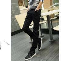 春夏季牛仔裤男士薄款小脚裤男修身韩版裤子百搭黑色长裤牛仔裤子 003黑色 27 二尺80斤左右