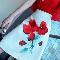 女神范套装女2021夏季新款轻熟名媛时尚披肩衬衫印花半身裙两件套 单件半身裙 M [建议105斤以下]